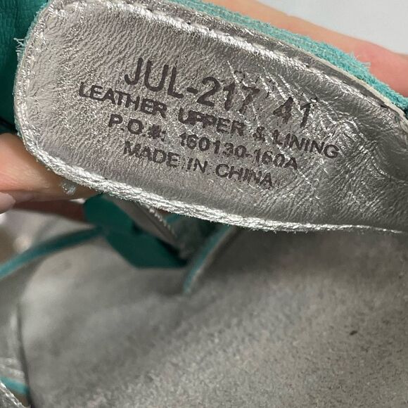 Alegria Sandal Julie Metallic Aqua Slingback Women’s Shoes Size US 10 | EU 40 - Picture 8 of 8